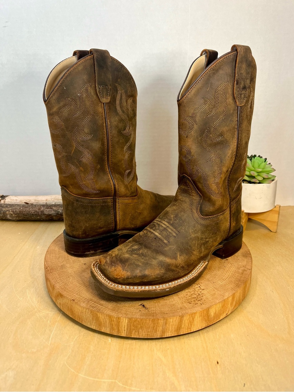 Cody James Boys Nash Distressed Western Boot Broad Square Toe Bbsc1904  Size 3D